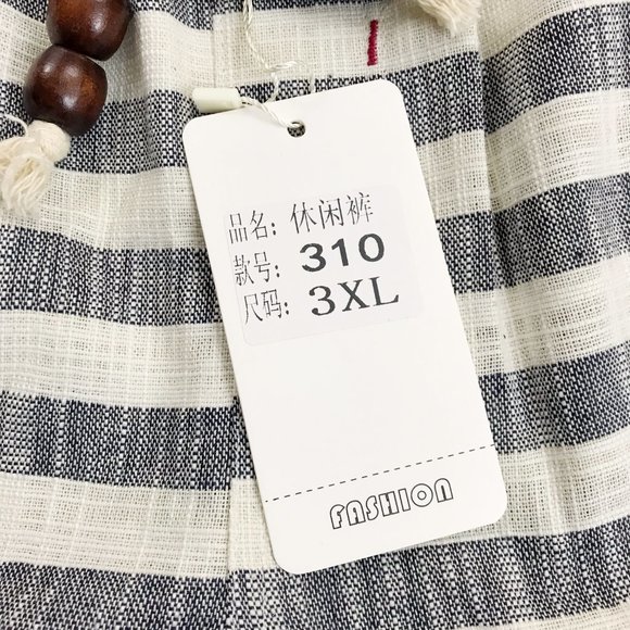 FASHION Brand Striped Bermuda Shorts M/L NWT Textured Cotton Pockets - Picture 6 of 8